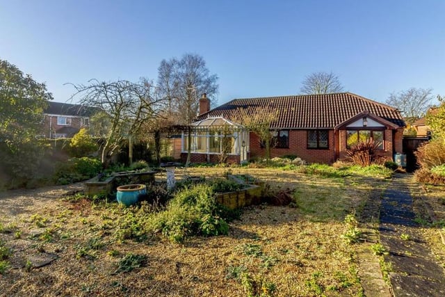 How the £250,000 Rainworth bungalow looks from the back garden.