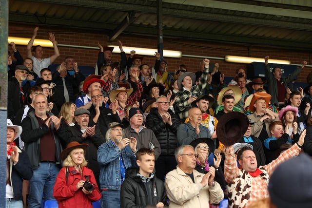 Pools fans made the trip to Stockport for the final game of the season. (Photo: Chris Donnelly | MI News)