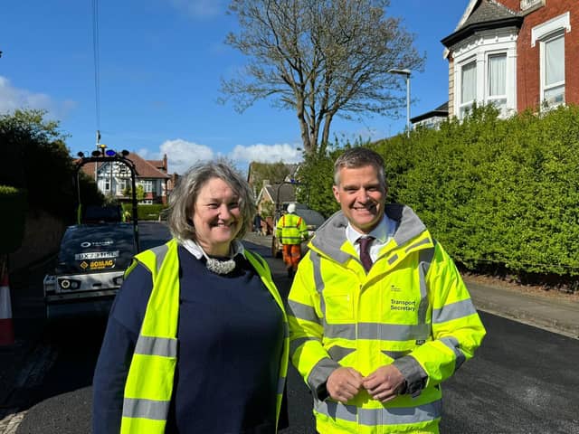 Mark Harper, Secretary of State for Transport, and Jill Mortimer, Conservative MP for Hartlepool, met on Thursday, April 25, to see the start of the town's resurfacing works. This comes after £8.3billion was redistributed to councils throughout the country following the cancellation of the second phase of HS2.