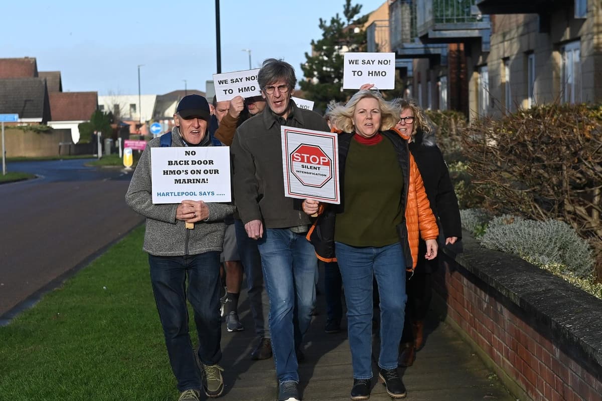Anwohner von Hartlepool Marina protestieren gegen die geänderten Pläne von ...