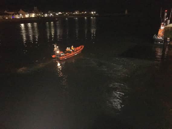 Hartlepool RNLI inshore lifeboat 'Solihull' heading out to sea on Christmas Day.