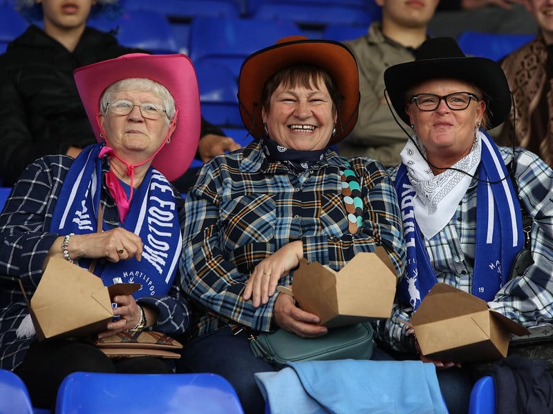 Cowboys and cowgirls travelled to Stockport in 2023 for a subdued party following Hartlepool's relegation from League Two.