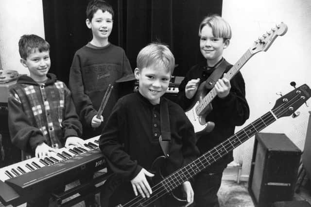 The Hart family band in February 1995.