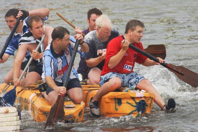 A team in the Headland raft race 20 years ago.
