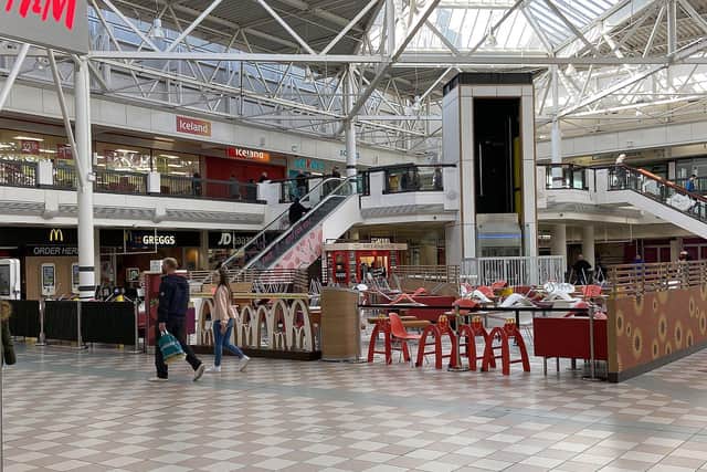 A quiet Middleton Grange Shopping Centre.