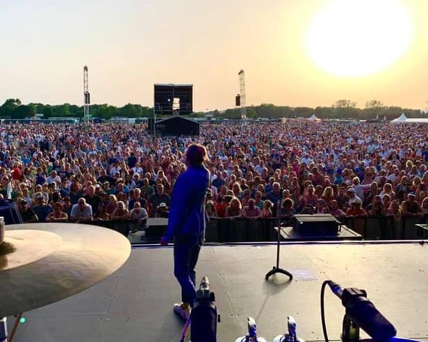 Lisa Stansfield on stage at Hop Farm festival in Kent in front of an estimated 8,000 to 10,000 fans.