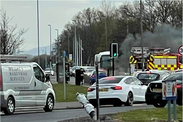 Emergency services attended the car fire on Brenda Road.