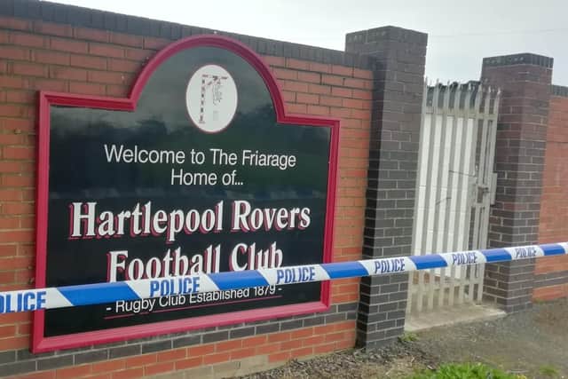 Police have been called to Hartlepool Rovers' ground