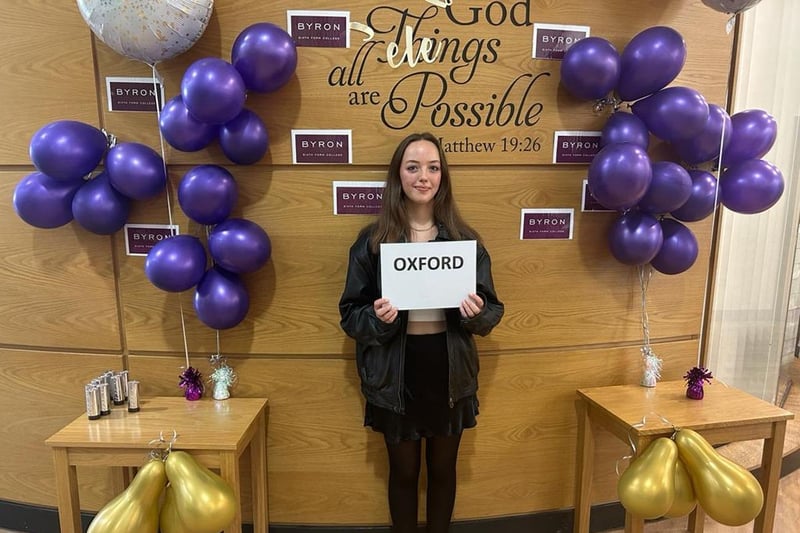 Tilly Garvey is celebrating her acceptance into the University of Oxford.