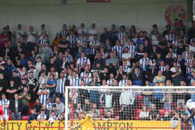 Hartlepool United fans travelled in their numbers to Walsall for the opening game of the season. (Credit: Mark Fletcher | MI News)