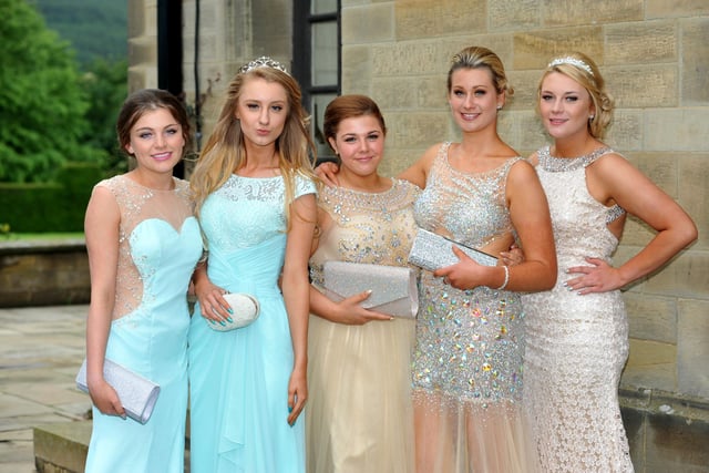 Dyke House school pupils celebrate their prom at Guisborough Hall Hotel. From left: Bethany Lawson, Jessica Osborne, Saffron Jones, Alisha Newton and Lydia Smith.