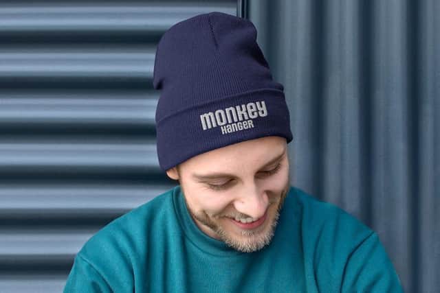 Monkey Hanger hats are among the products on sale.