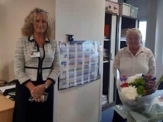Lynn (right) worked alongside North Tees and Hartlepool NHS Foundation Trust Chief Executive Julie Gillon (left) during her years as a ward sister in Sunderland.