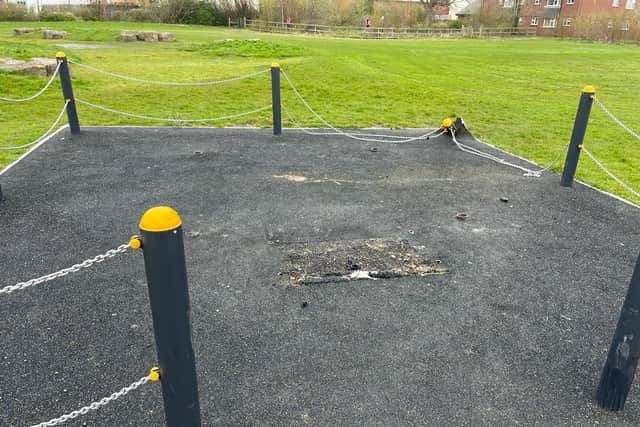 The site of the removed accessible swing in Seaton Carew