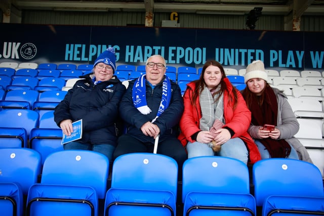 Hartlepool United supporters inside the Suit Direct Stadium for the League Two clash with Northampton Town. (Photo: Michael Driver | MI News)
