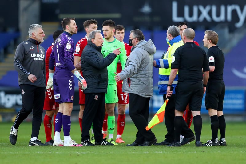Middlesbrough have been hit with a £10k fine after their manager and some players confronted referee Gavin Ward following a controversial decision in their 1-0 loss to Swansea earlier in the month. Warnock has also been fined £7k. (BBC Sport)