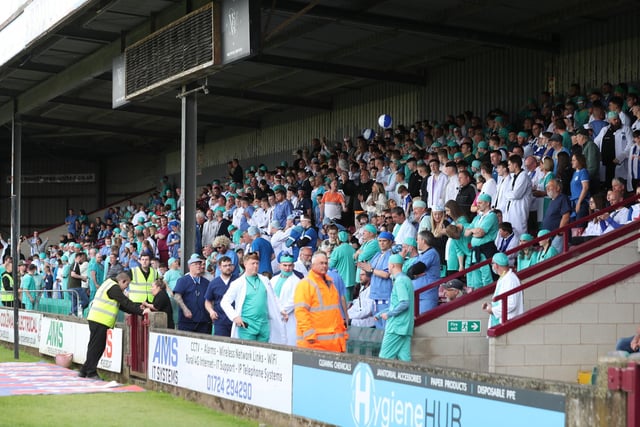 Over 1,600 HUFC supporters made the trip to Scunthorpe. (Credit: Mark Fletcher | MI News)