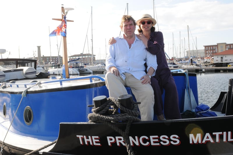 Actor Timothy Spall and wife Shane pictured at Hartlepool Marina during their voyage around England in 2011.