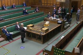 The vote is read out in the House of Commons, London