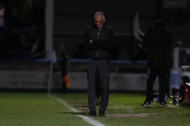 Hartlepool United manager Keith Curle has explained his decision involving Mark Shelton against Mansfield Town. (Credit: Michael Driver | MI News)