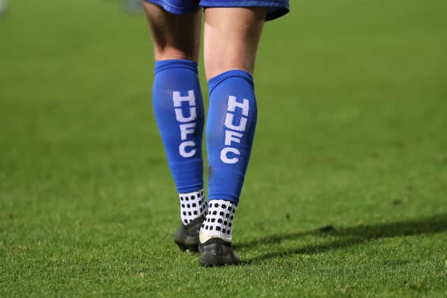 Hartlepool United socks  during the Vanarama National League match between Hartlepool United and Boreham Wood at Victoria Park, Hartlepool on Saturday 5th December 2020. (Credit: Mark Fletcher | MI News)