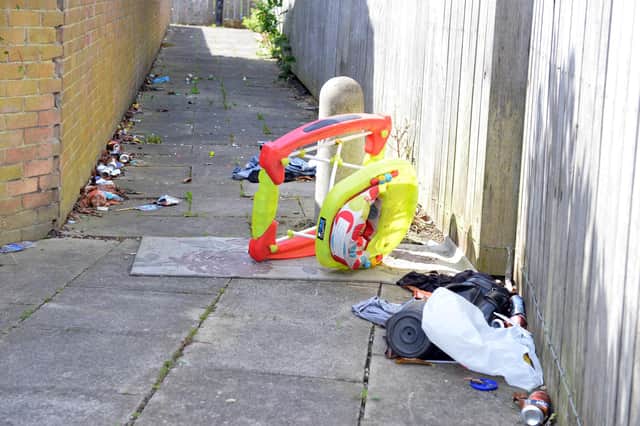 A library picture of rubbish dumped in Hazel Grove, Hartlepool.