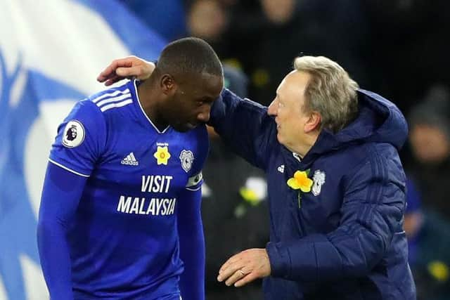 Neil Warnock and Sol Bamba at Cardiff City.