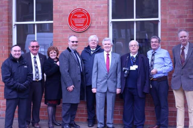 Members of the Friends of Hartlepool Station group during the unveiling of two Red Wheels at the station in 2019.