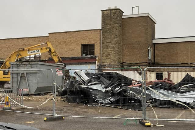 Demolition underway at English Martyrs School and Sixth Form College. Picture by FRANK REID