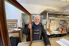 Jimmy Gettings inside his Alma Street picture framing workshop. Picture by Frank Reid
