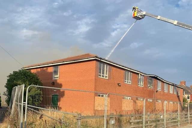An aerial platform from Saltburn was used in the incident on West View Road. Picture: Cleveland Fire Brigade.