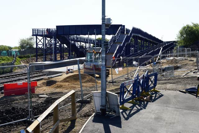 Work on Horden's train station is continuing, but its completion date has been delayed due to the pandemic.