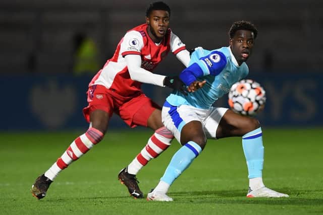 Former Derby County midfielder Osazee Aghatise joined Hartlepool United on a short-term deal. (Photo by David Price/Arsenal FC via Getty Images)