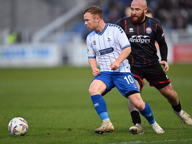 Wasn't able to make much of an impact in an attacking sense other than a couple of sweeping forward balls but worked his socks off and produced a handful of important defensive interventions, sliding in to thwart Pat Jones in the first half.