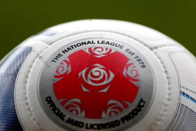 The Vanarama National League match ball (Photo by Alex Pantling/Getty Images)