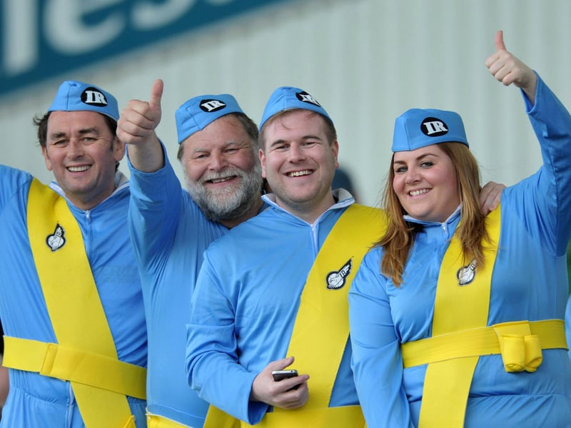Poolies dress in Thunderbirds outfits for the fancy dress pilgrimage to Plymouth in 2014. Picture by FRANK REID