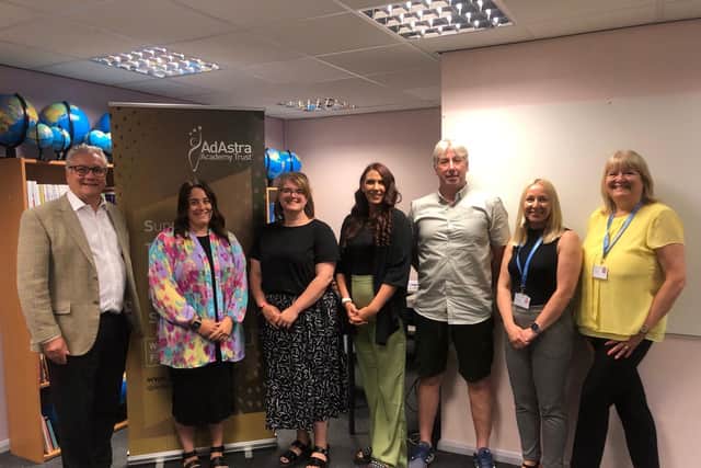 Andy Brown, left,  chief executive officer of Ad Astra Academy Trust, with teaching apprentices and and Stockton Teacher Training Partnership staff.