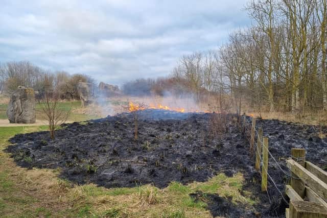 Around 30sq metres of gas was on fire at Summerhill Country Park earlier this month./Photo: Summerhill Country Park and Visitor Centre