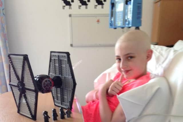 Courageous Elly Mae pictured during her fight with leukaemia.