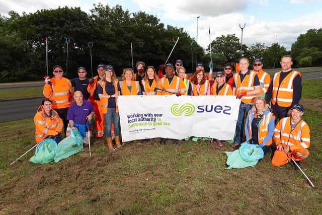 Suez employees donate their time to keep Hartlepool tidy in the run up to the Tall Ships Races 2023.