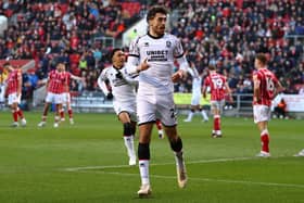 Matt Crooks of Middlesbrough, pictured celebrating scoring his side's second goal during the Sky Bet Championship match between Bristol City and Middlesbrough at Ashton Gate on April 10, 2023, has agreed a new deal with Michael Carrick's side. (Photo by Michael Steele/Getty Images)