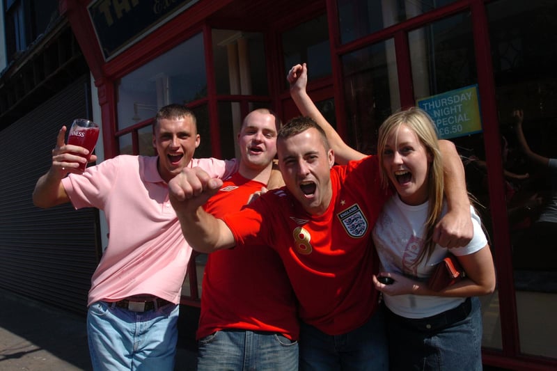 England fans in Hartlepool celebrate the 2006 win against Paraguay.