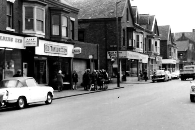 Looking up Park Road with Park Builders and Ed Taylor TV shop in the picture. Photo: Hartlepool Library Service.
