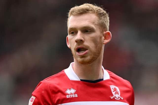 MIDDLESBROUGH, ENGLAND - SEPTEMBER 23:  Lewis O' Brien of Middlesbrough in action during the Sky Bet Championship match between Middlesbrough and Southampton FC at Riverside Stadium on September 23, 2023 in Middlesbrough, England. (Photo by Stu Forster/Getty Images)