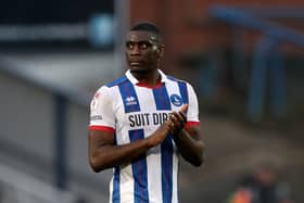 Josh Umerah is a doubt for Hartlepool United's trip to Tranmere Rovers. (Credit: Mark Fletcher | MI News)