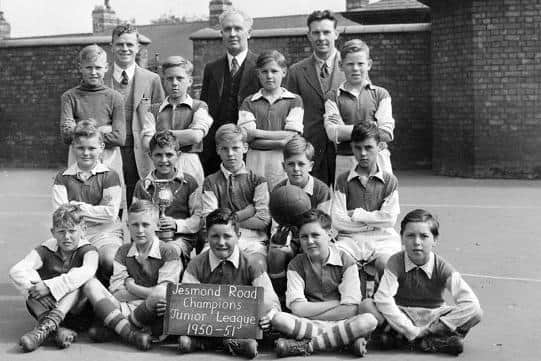The Jesmond Road School football champions in 1951 with Bryn Muller on the second row, first left. Front row left, Ian, remembers, is Geoff Dowson but who else can you identify?