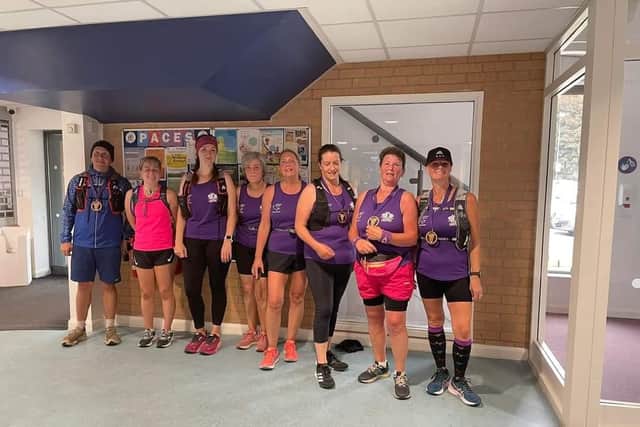 Sarah Barker, third from left, with fellow members of Peterlee Ladies Running Club who all took part in the ultramarathon.