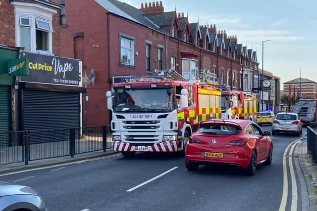 Nine people have been rescued from a flat fire on York Road in Hartlepool.