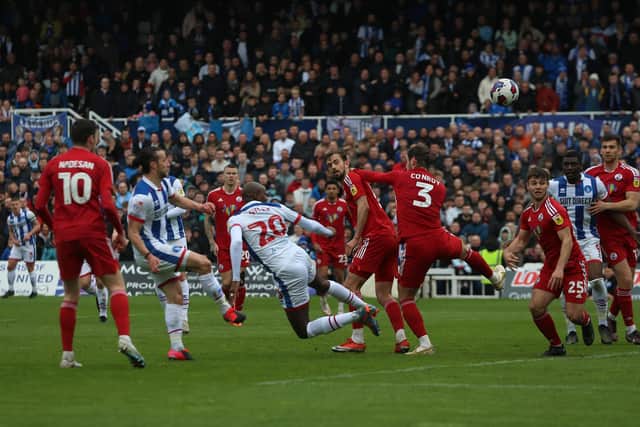 Hartlepool United lost their crucial fixture against Crawley Town to all but confirm their relegation back to the National League. (Photo: Mark Fletcher | MI News)