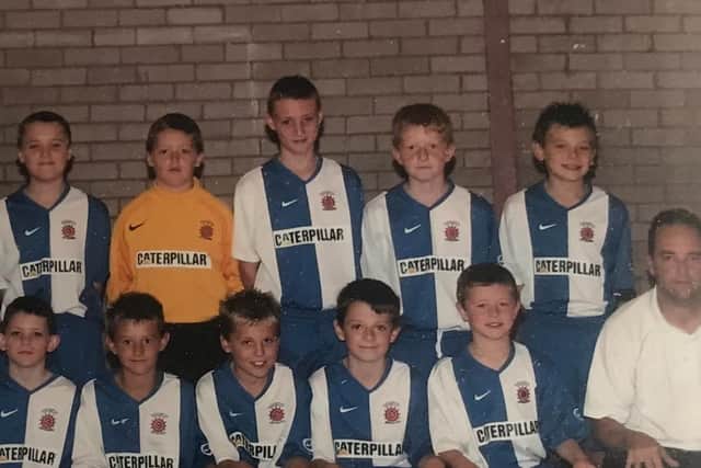 Harrison Smith (top right) as a youngster with Hartlepool United academy.